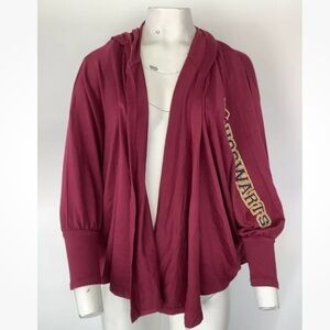Harry Potter Sz M Hogwarts Hooded Capelet Cardigan Red Polyester Spandex